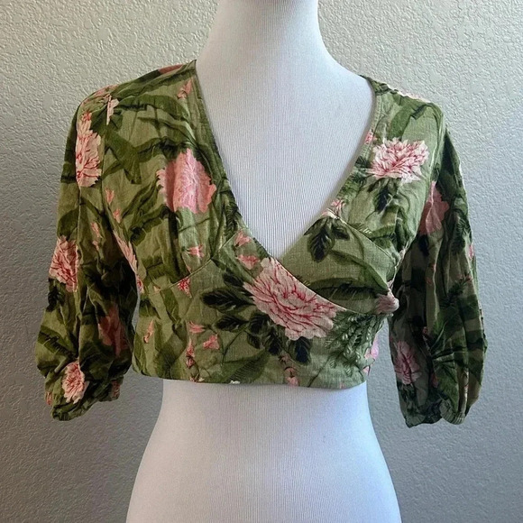 Aqua Bendita x Target Floral Wrap Blouse - Picture 2 of 6